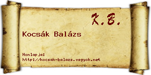 Kocsák Balázs névjegykártya
