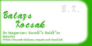 balazs kocsak business card